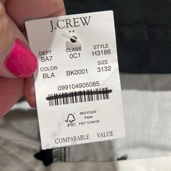 J. Crew Factory Straight-fit flex chino pant in black Size 31/32 NWT - Picture 8 of 14